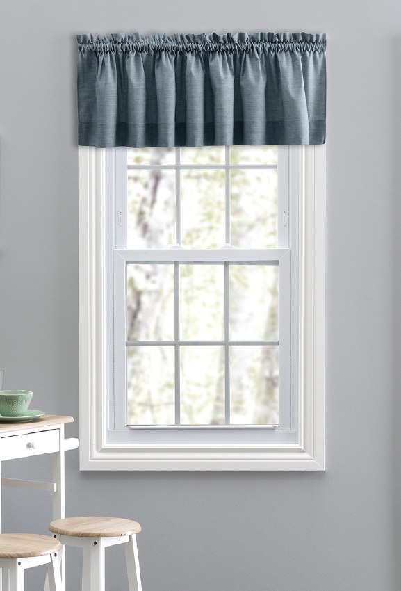Lisa Solid Valance Dusty Blue Curtain Factory Outlet